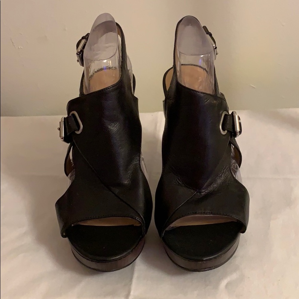 Leather strap heels